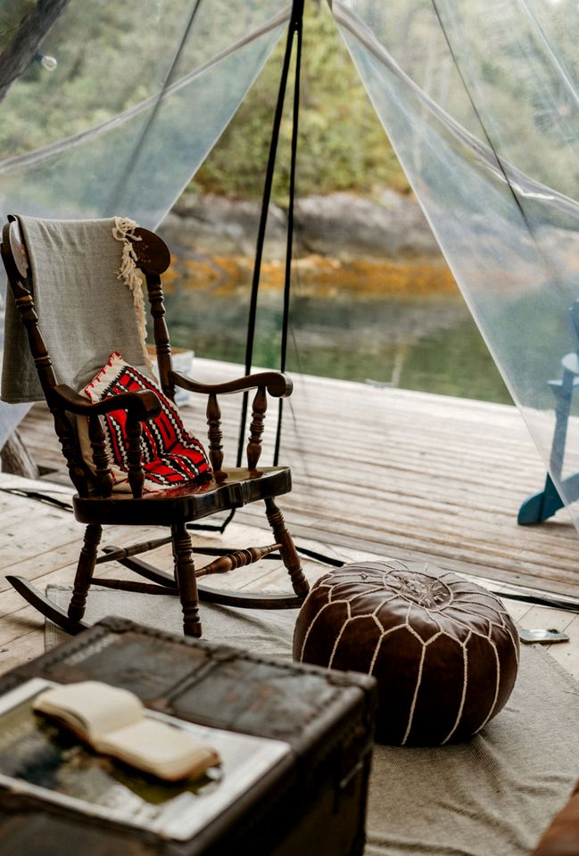 Spectacular Floating Safari Tent Fully Equipped Perfect for a Luxury Getaway in British Columbia