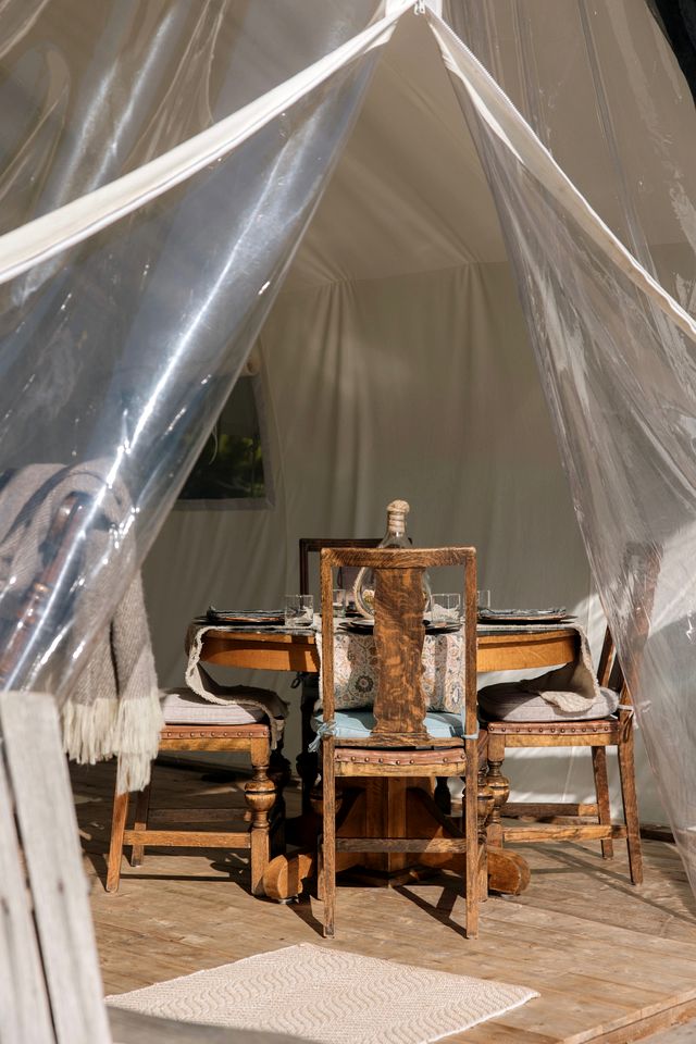 Spectacular Floating Safari Tent Fully Equipped Perfect for a Luxury Getaway in British Columbia