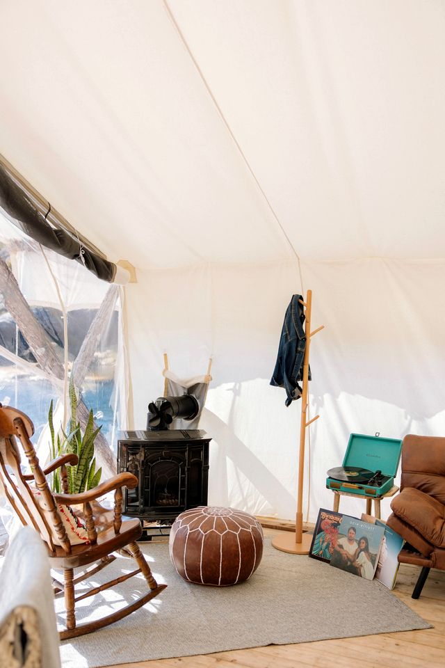 Spectacular Floating Safari Tent Fully Equipped Perfect for a Luxury Getaway in British Columbia