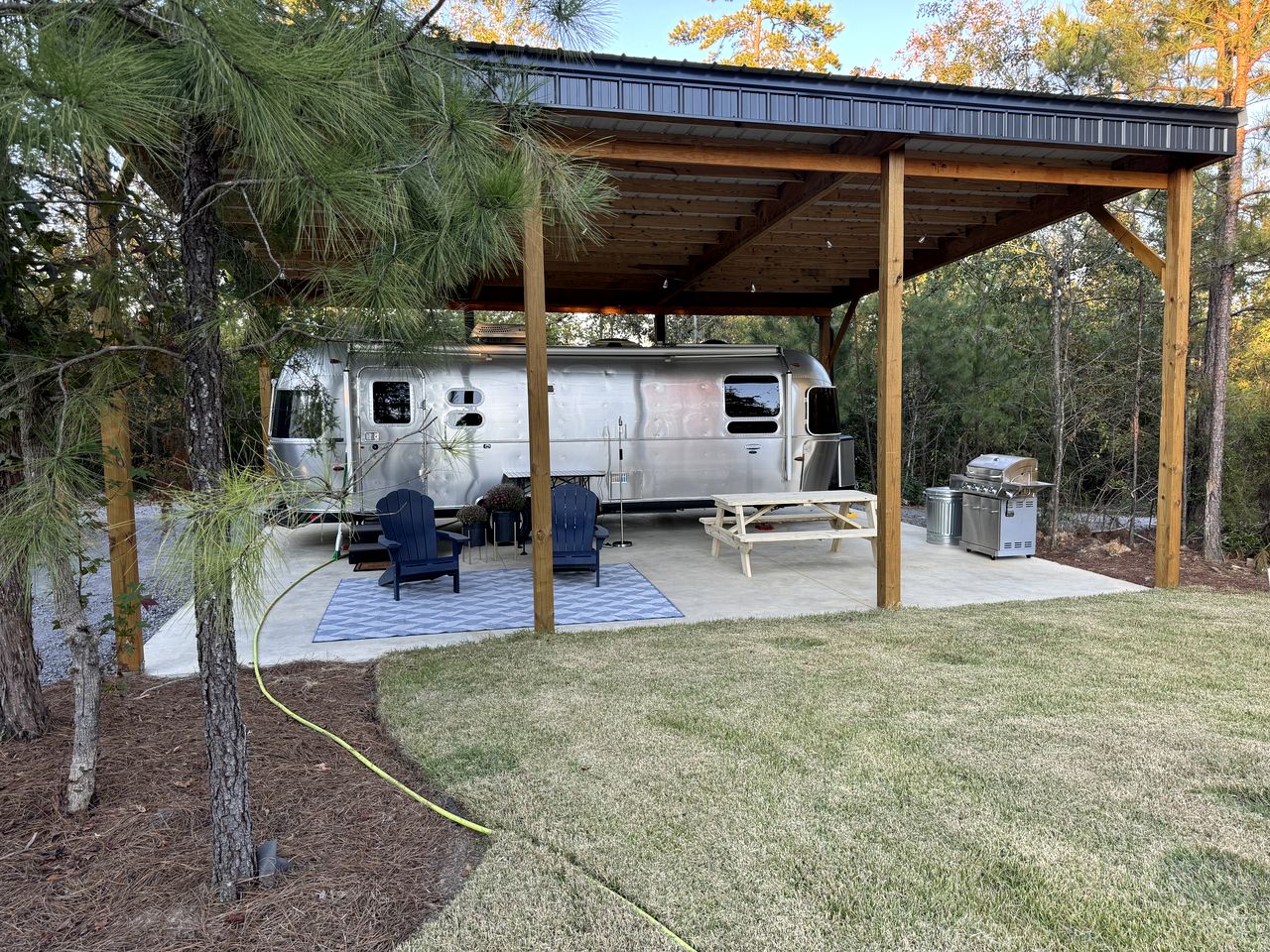 Modern Equipped Airstreams with Deck and Fire Pit Perfect for a Unique Getaway in SC