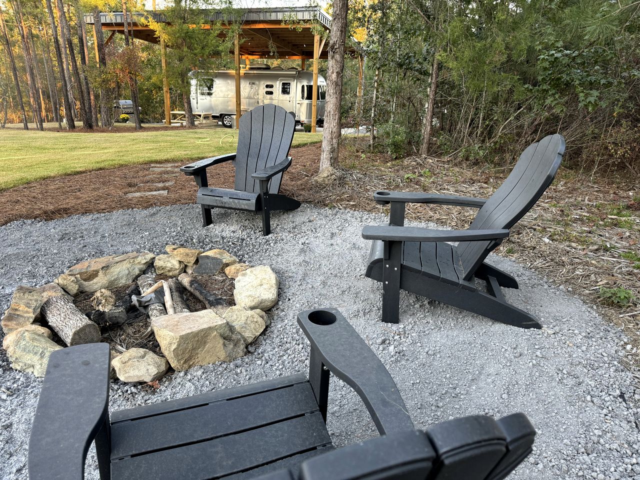 Modern Equipped Airstreams with Deck and Fire Pit Perfect for a Unique Getaway in SC