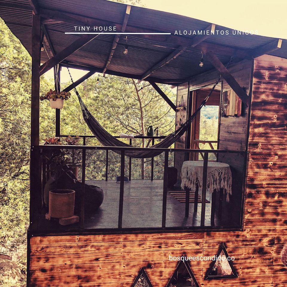 Lofted Mountain Tiny House with Private Deck in Colombia