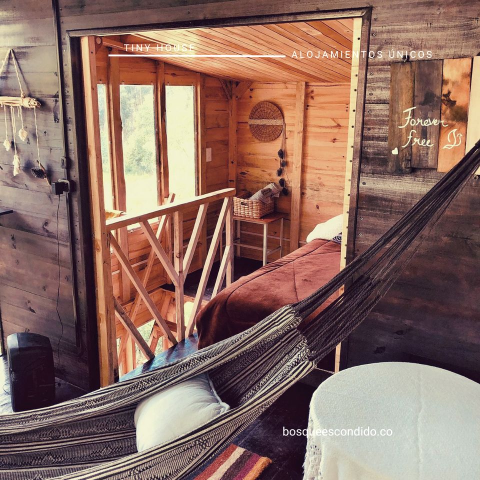 Lofted Mountain Tiny House with Private Deck in Colombia