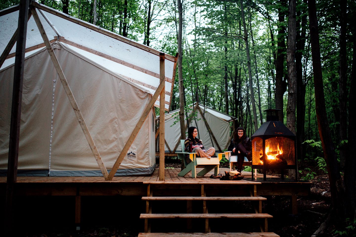 Stunning Safari Tent with Fire Pit in Hatley, Quebec