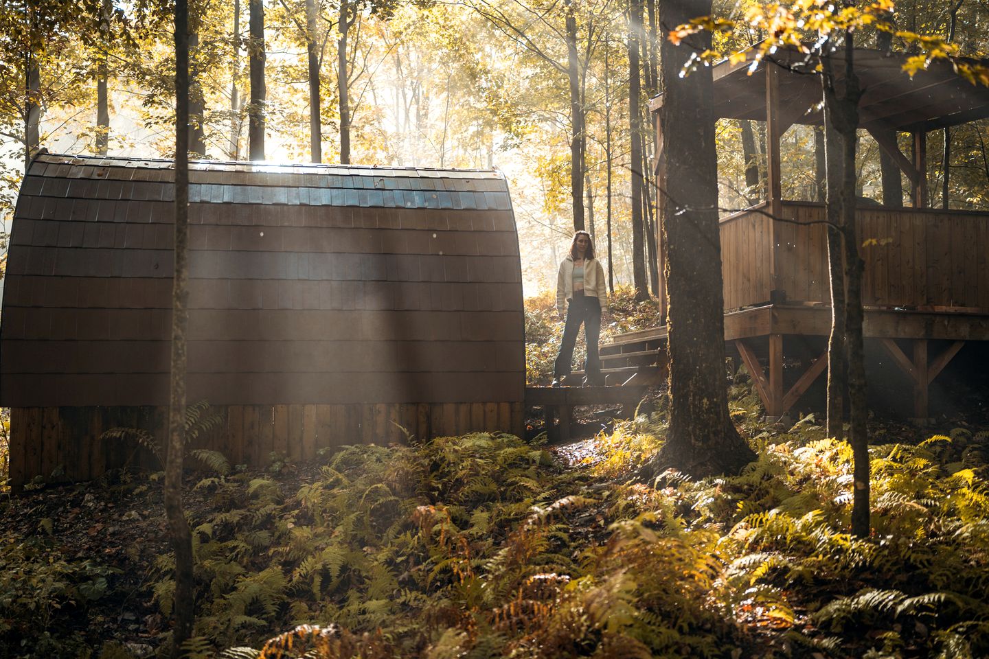 Fantastic Pod with Barbecue Settled Between Trees in Hatley, Quebec