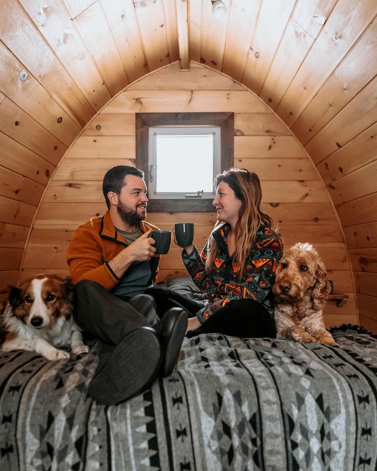 Fantastic Pod with Barbecue Settled Between Trees in Hatley, Quebec