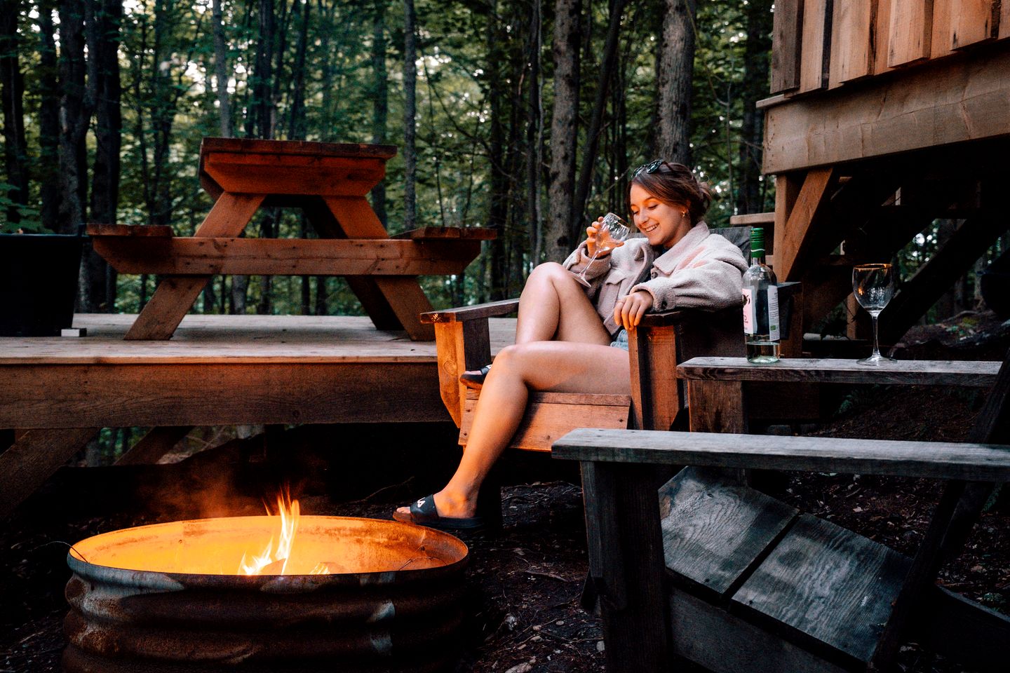 Fantastic Pod with Barbecue Settled Between Trees in Hatley, Quebec