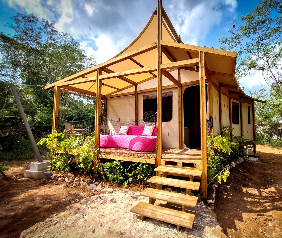 Incredible Tented Cabin on a Wonderful Retreat for a Relaxing Glamping Experience in Yucatan, Mexico