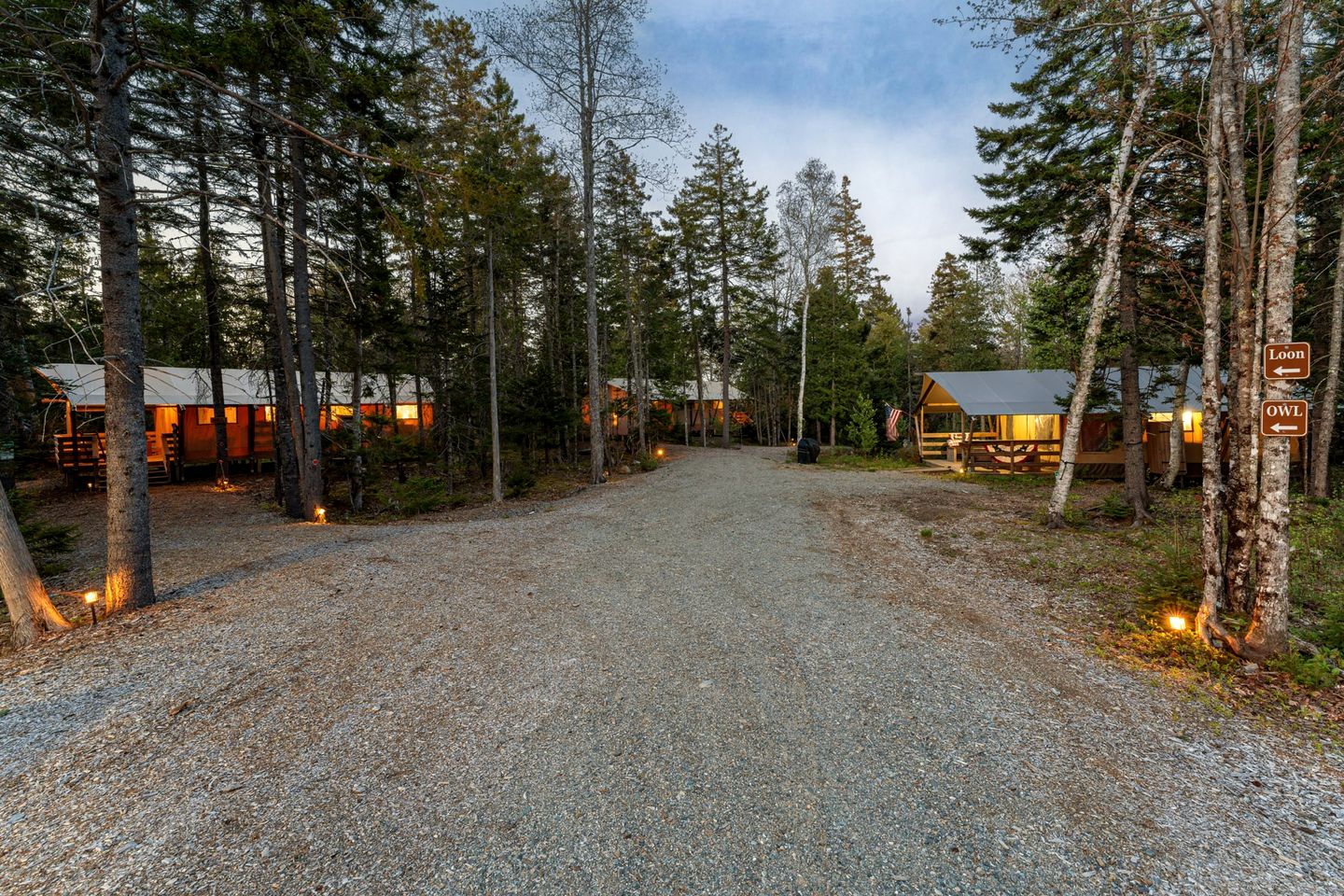Large, Fully Equipped Safari Tent Nestled in the Woods of Eden, Bar Harbor, Maine, Perfect for a Family Glamping Retreat