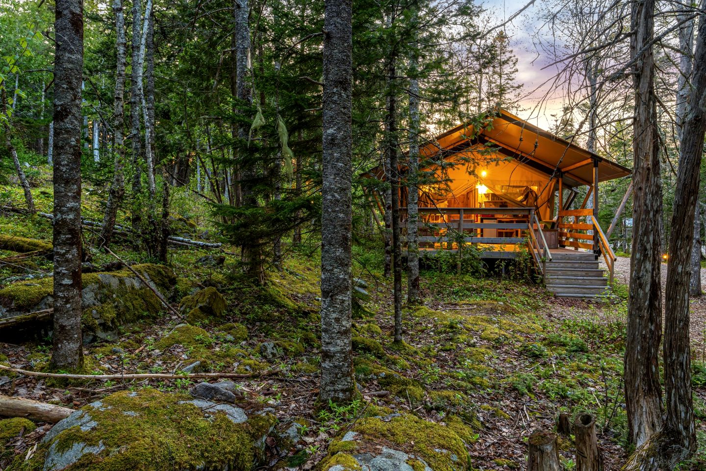 Luxury Glamping Safari Tent on Mount Desert Island, Perfect for a Weekend Getaway