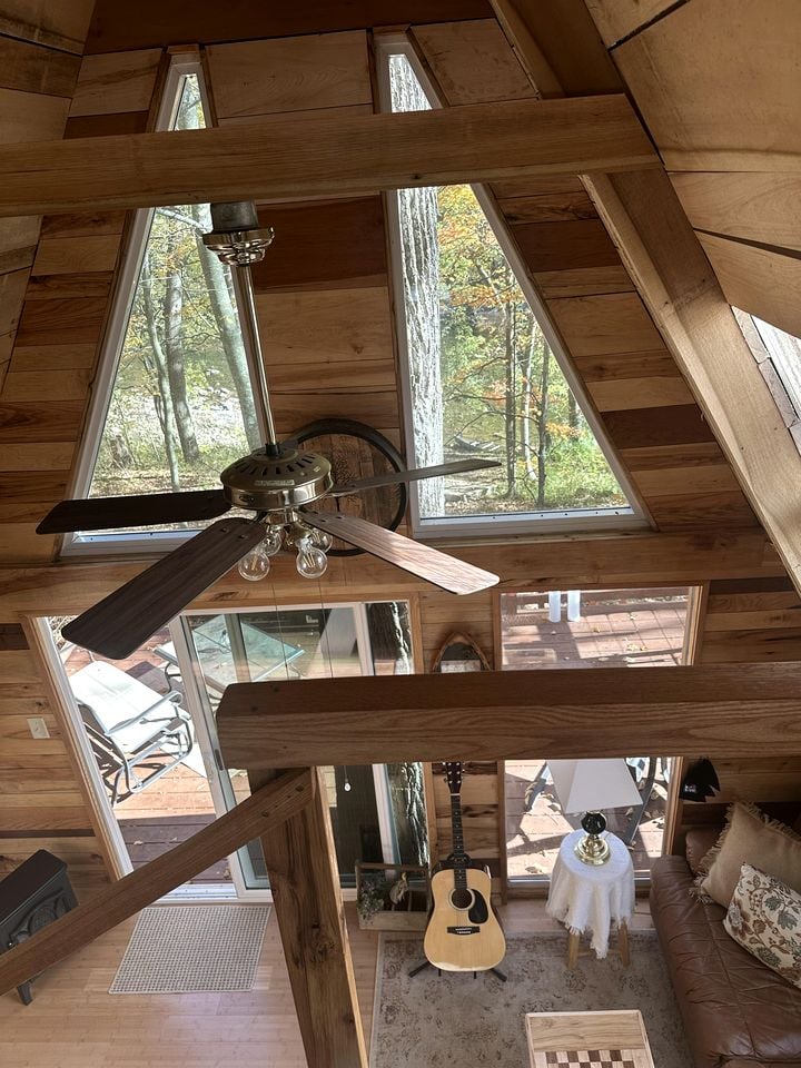 Incredible A-Frame Tree House Overlooking the Raystown Branch Juniata River and Surrounded by Trees for a Peaceful Getaway in Hopewell, Pennsylvania