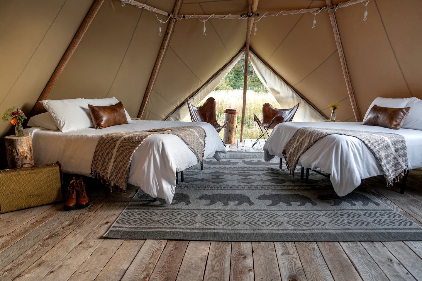 Stunning Tipi Next to the Creek on an Organic Farm for a Peaceful Glamping Getaway in Bozeman, Montana