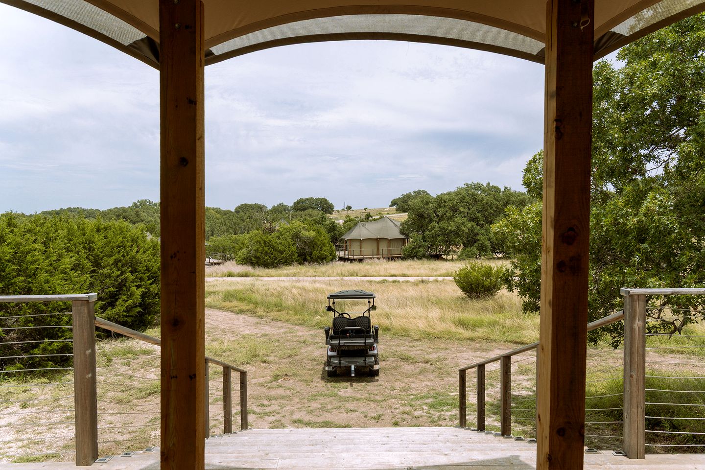 Luxurious Glamping Lodge with Wrap-Around Deck for an Amazing Getaway in Stonewall, Texas