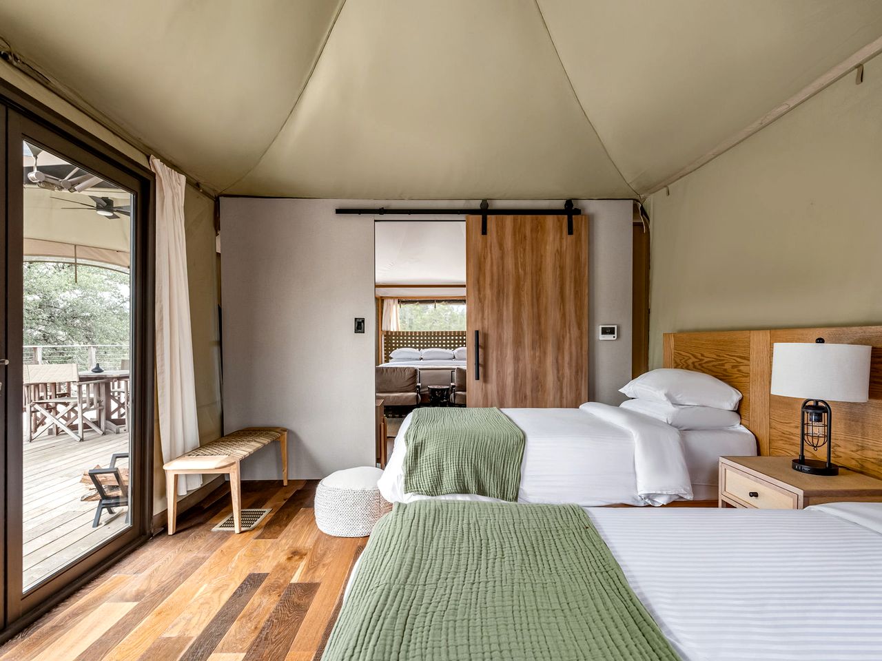 Luxurious Glamping Lodge with Wrap-Around Deck for an Amazing Getaway in Stonewall, Texas