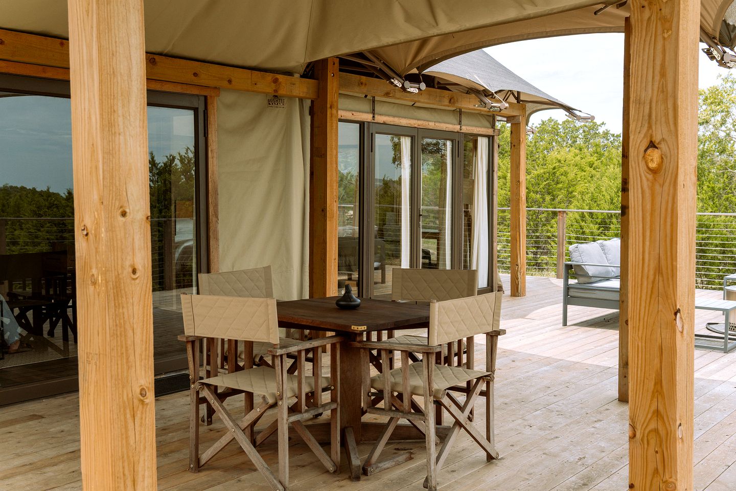 Luxurious Glamping Lodge with Wrap-Around Deck for an Amazing Getaway in Stonewall, Texas