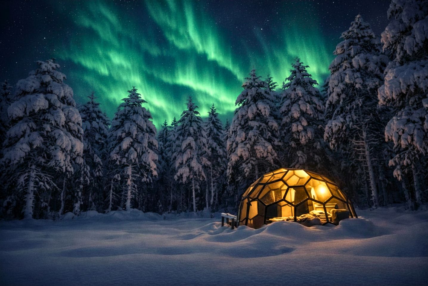 Unique Arctic Igloo Experience with Stunning Aurora Views in Norrbotten, Sweden