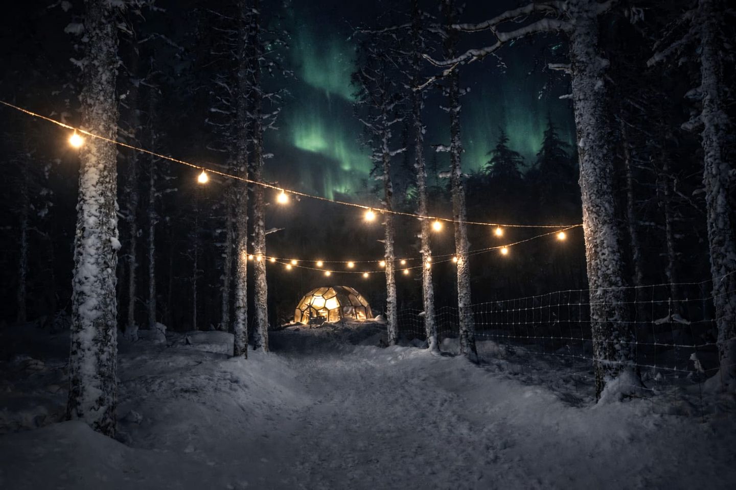 Unique Arctic Igloo Experience with Stunning Aurora Views in Norrbotten, Sweden