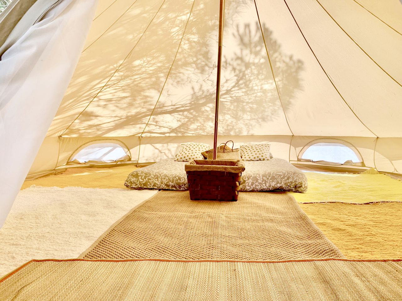 Beautiful Bell Tent Nestled in a Pine Grove for a Peaceful Glamping Escape in Faro District, Portugal