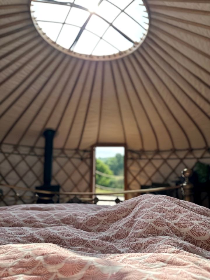 Beautiful Yurt with Spacious Deck and Incredible Views Nestled in the Countryside near Bridport, England