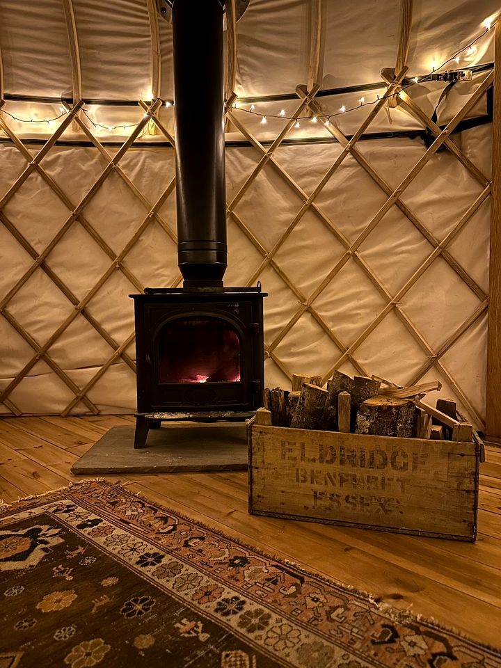 Beautiful Yurt with Spacious Deck and Incredible Views Nestled in the Countryside near Bridport, England