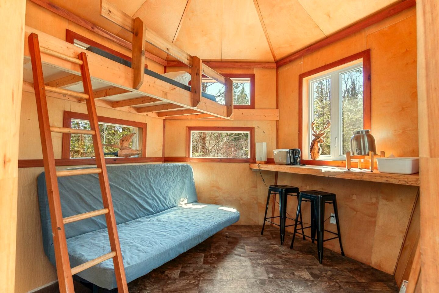 Incredible Hexagonal Pod for a Unique Glamping Escape in Nature in Harrington, Quebec