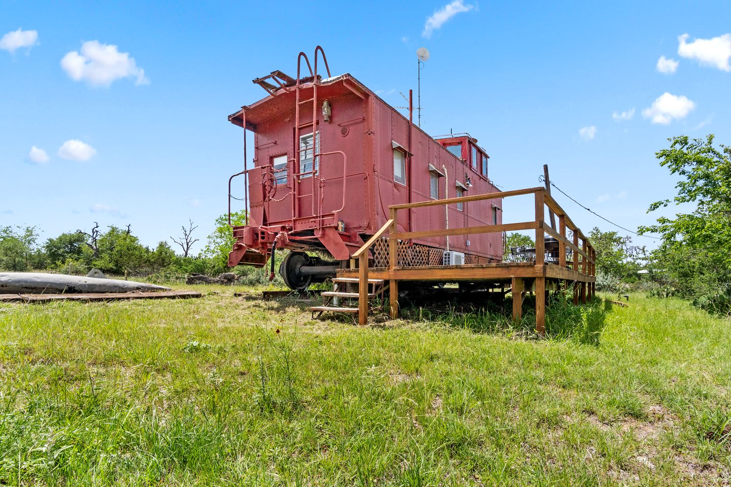 Unique Caboose for an Unforgettable Getaway Along the Medina River with Beautiful Hill Country Views in Bandera, Texas