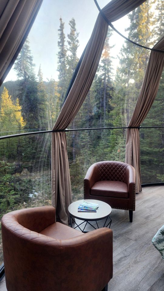 Unique Clear Dome Surrounded by Trees for a Memorable Glamping Experience in Rock Lake Provincial Park, Alberta