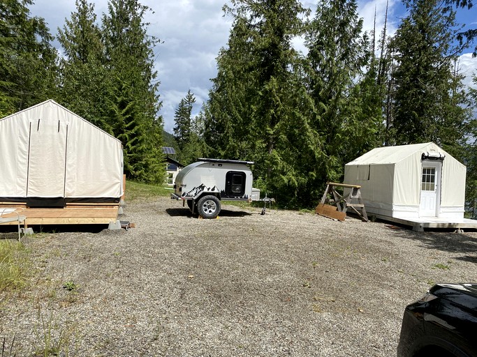 Off-Grid Tented Cabin at an Amazing Waterfront Retreat near Seymour Arm, British Columbia