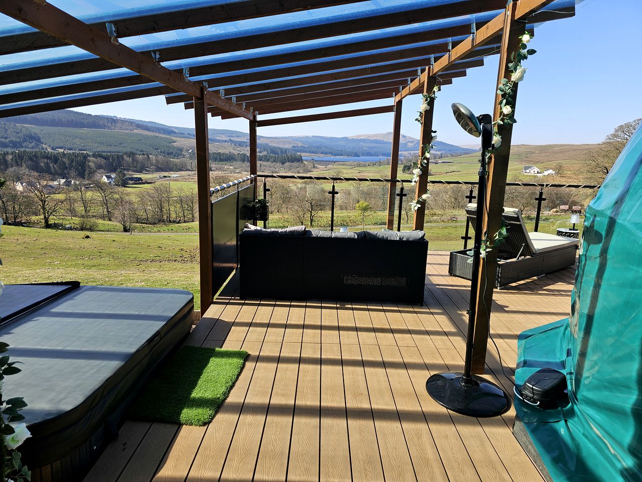 Scottish Glamping Dome with Private Hot Tub in Carron Valley, Perfect for a Countryside Escape from Glasgow