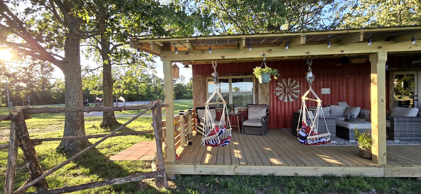 Gorgeous Container for a Romantic Getaway on a Ranch with Incredible Views in Gainesville, Missouri