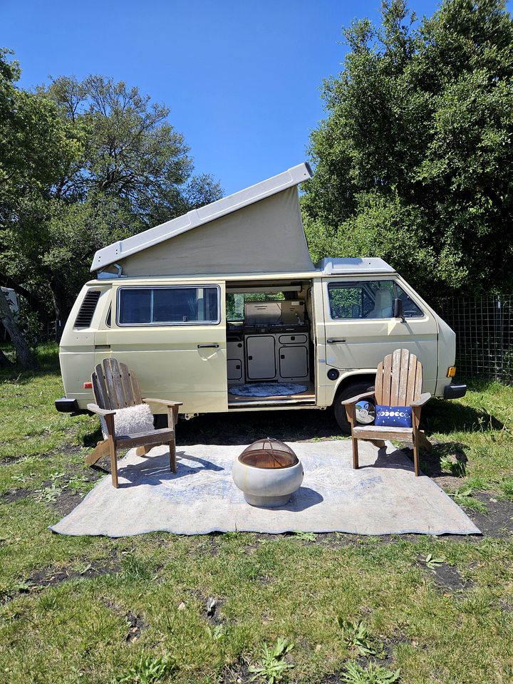 Sunny Retro VW Vanagon Glamping on Working Ranch near Napa & San Francisco, California