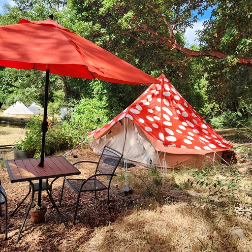 Cozy Off-Grid Bell Tent Glamping Retreat on a Regenerative Farm in Willow Creek, California