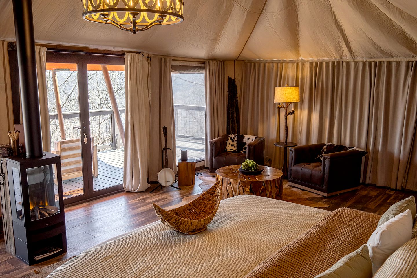 Incredible Safari Tent Nestled in the Heart of the Great Smoky Mountains for a Unique Glamping Getaway in North Carolina