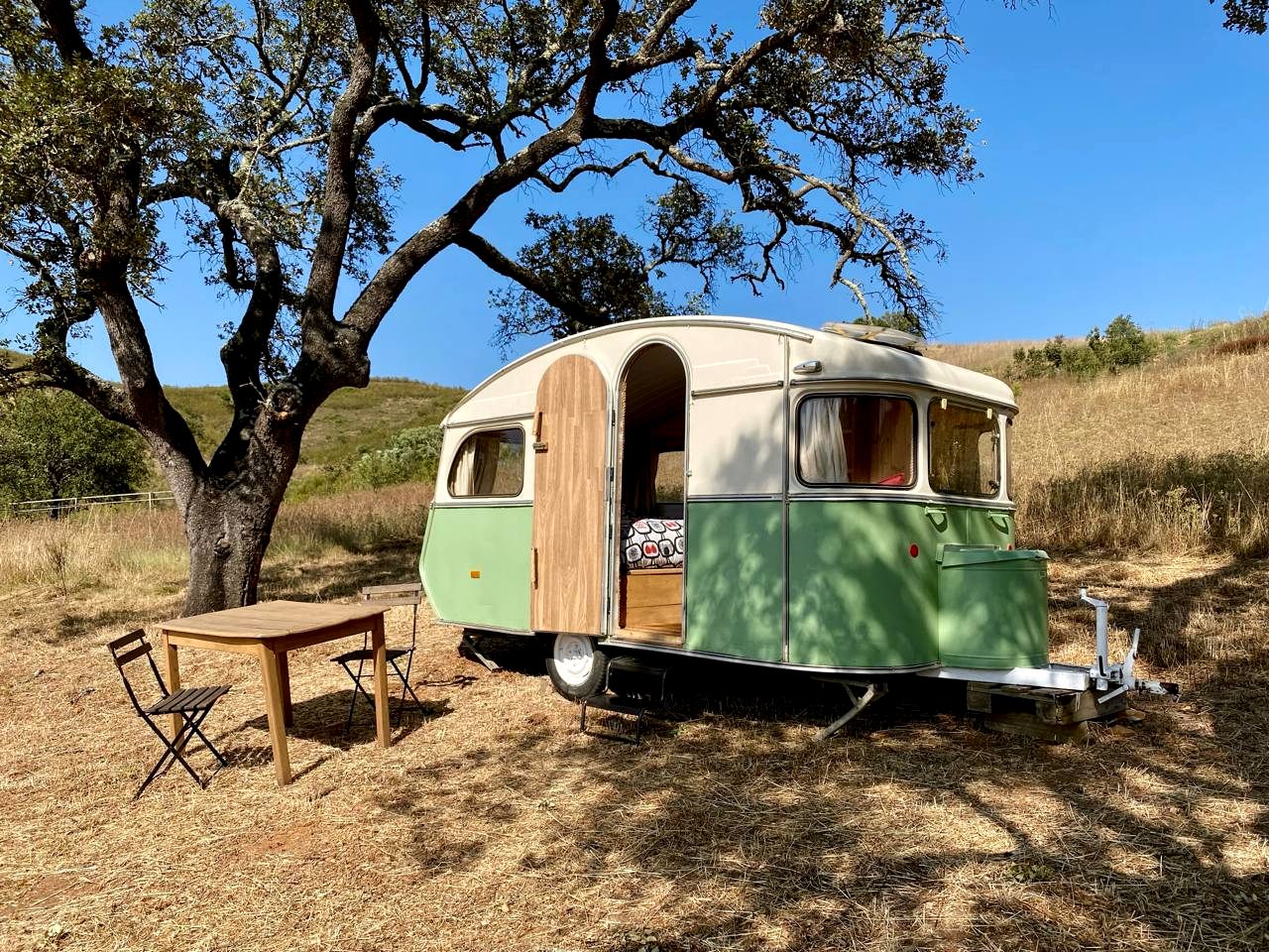Cozy Caravan Surrounded by Forest and Rolling Valleys for a Unique Romantic Getaway in Beja District, Portugal