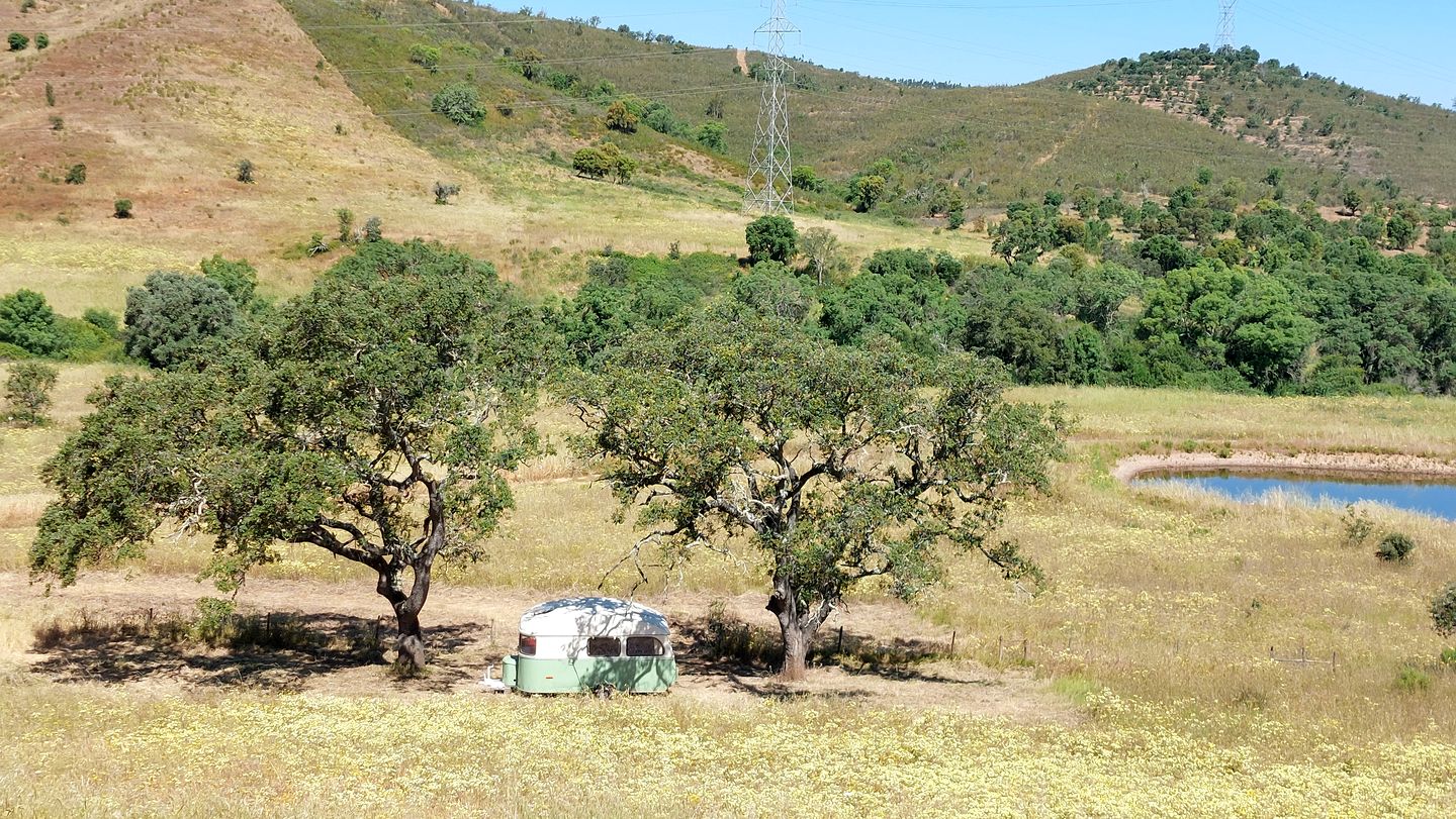 Cozy Caravan Surrounded by Forest and Rolling Valleys for a Unique Romantic Getaway in Beja District, Portugal