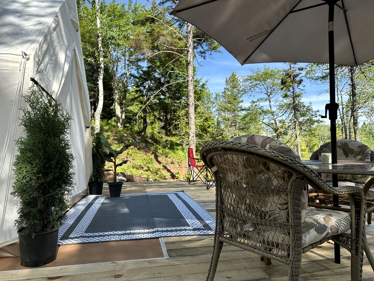 Beautiful Safari Tent with Incredible Views for a Romantic Glamping Getaway near Milford, Nova Scotia