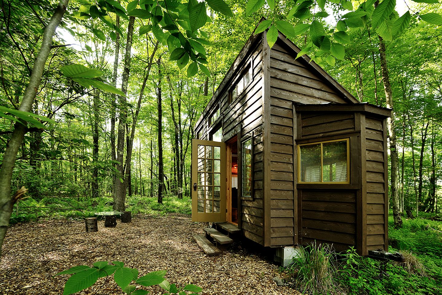 Beautiful Wooden Tiny House Nestled in the Trees on a Private Farm for a Peaceful Romantic Getaway in Woodridge, New York