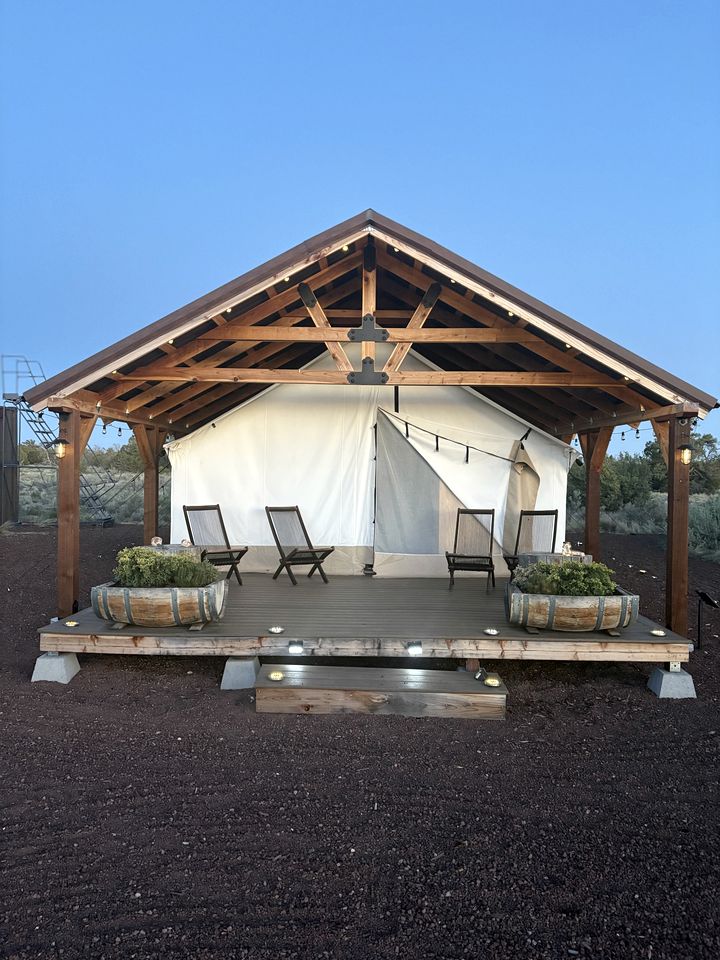 Secluded Luxury Glamping Camp with Safari-Style Dining near South Rim Grand Canyon, Arizona