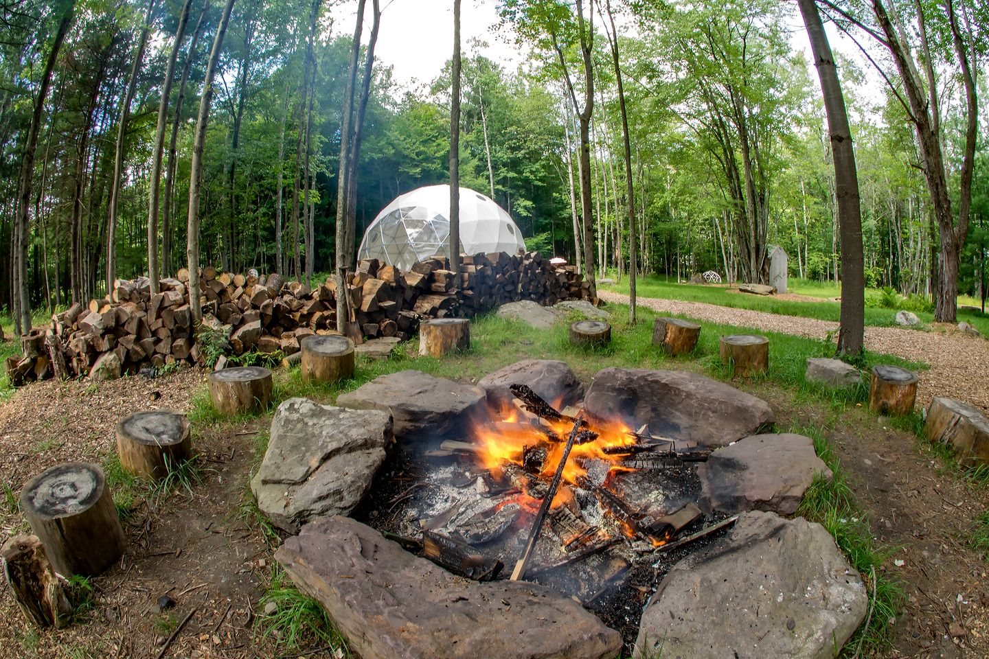 Incredible Spacious Dome for A Group Glamping Experience Surrounded by Nature in Woodridge, New York