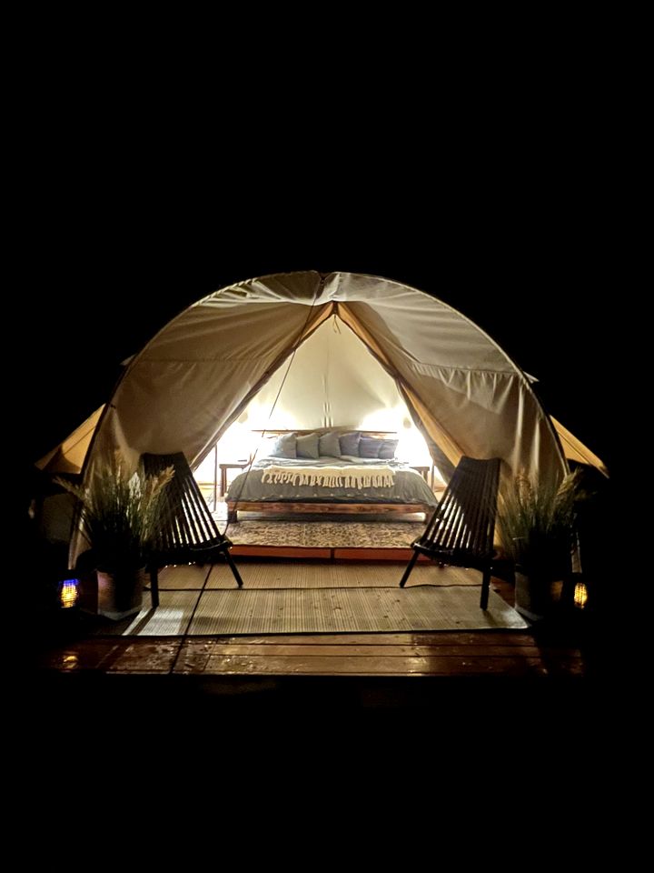 Romantic Luxury Glamping Tent with Riverfront Views near Sandpoint, Idaho