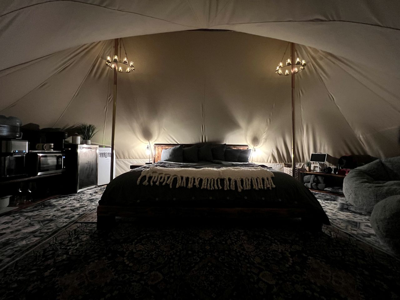 Romantic Luxury Glamping Tent with Riverfront Views near Sandpoint, Idaho