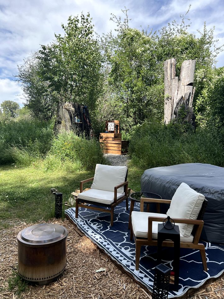 Romantic Luxury Glamping Tent with Riverfront Views near Sandpoint, Idaho