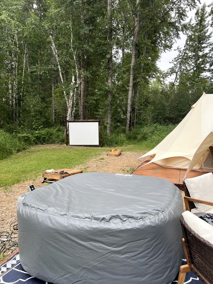 Romantic Luxury Glamping Tent with Riverfront Views near Sandpoint, Idaho