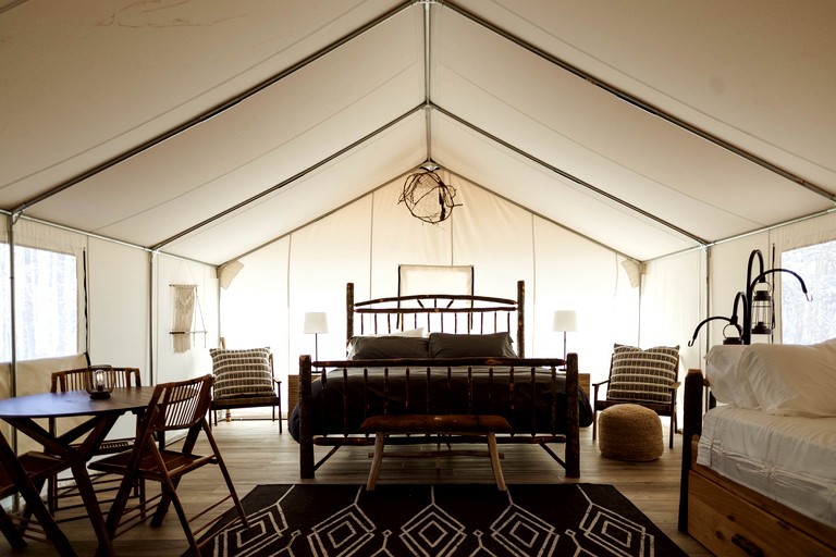 Amazing Tented Cabin Nestled Amongst the Trees for a Peaceful Glamping Getaway near Madison, Ohio