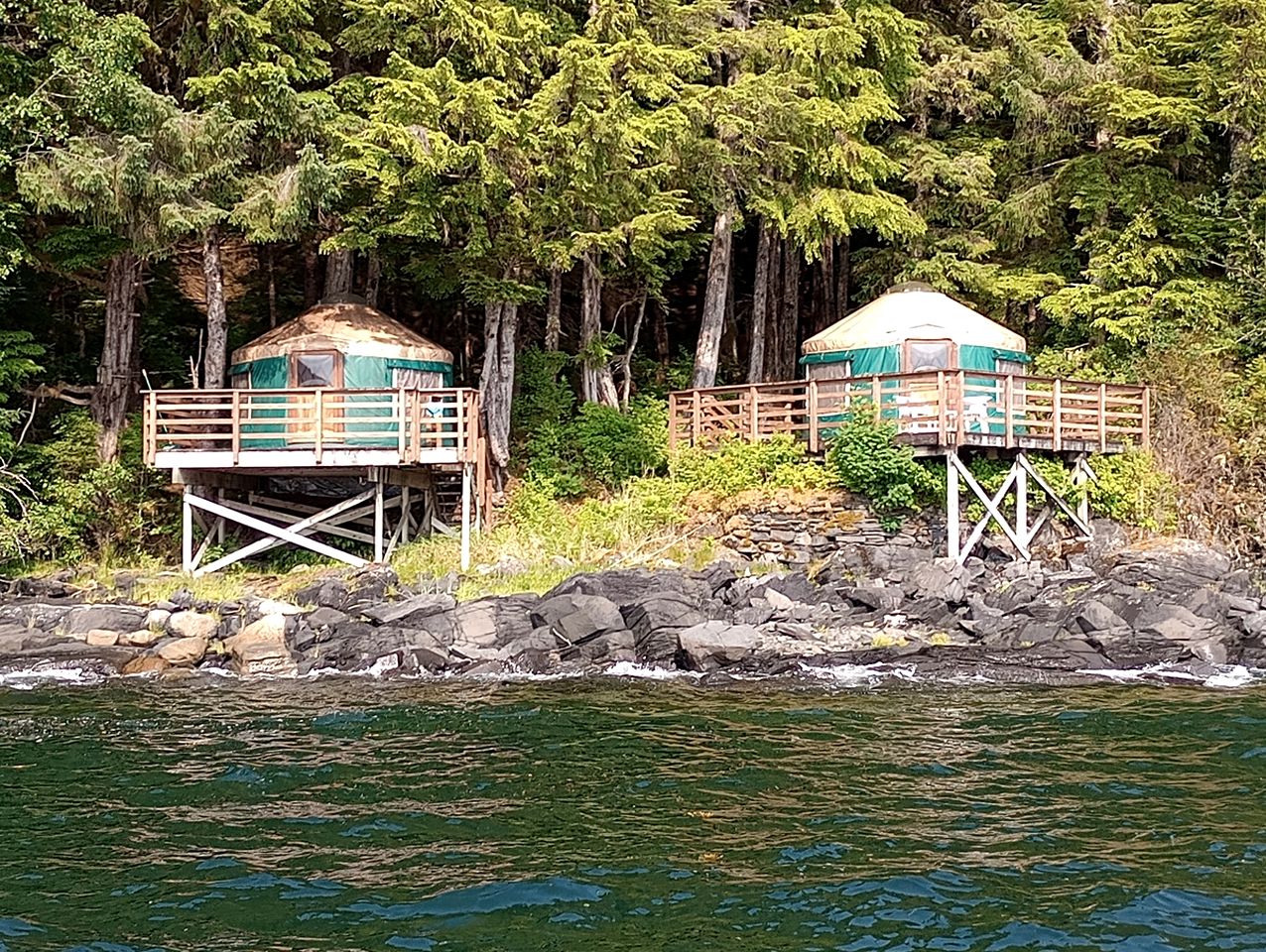 Remote Waterfront Yurts for a Unique Glamping Getaway Surrounded by Nature near Ketchikan, Alaska