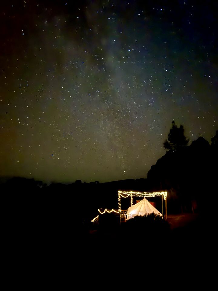 Enchanting Off-Grid Bell Tent Retreat for a Relaxing Romantic Getaway in Lilydale, Tasmania