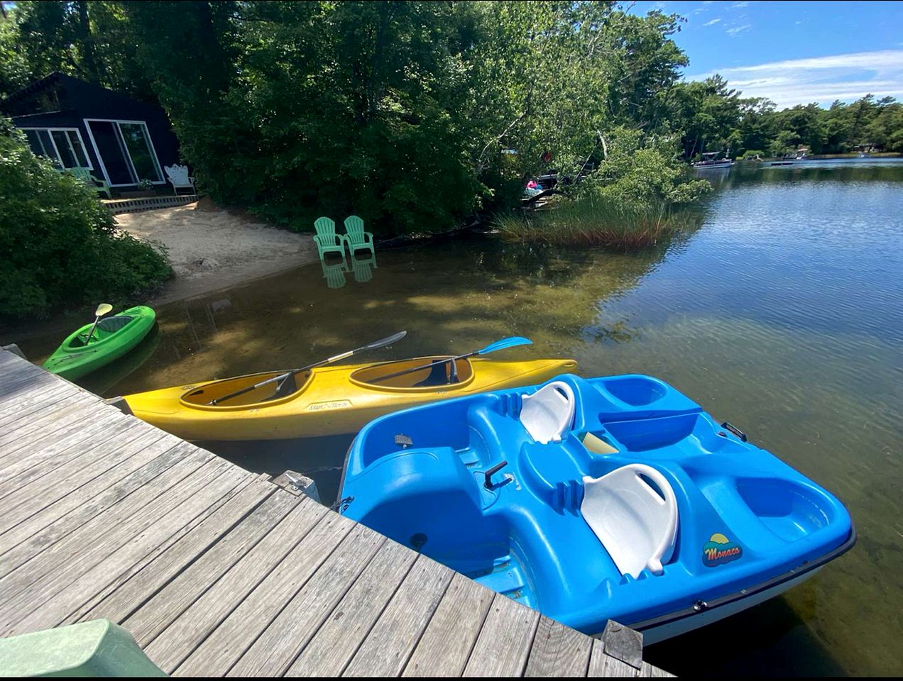 Cozy Lakeside Cottage with Private Beach Cove and Canoe Access near Cape Cod, Massachusetts