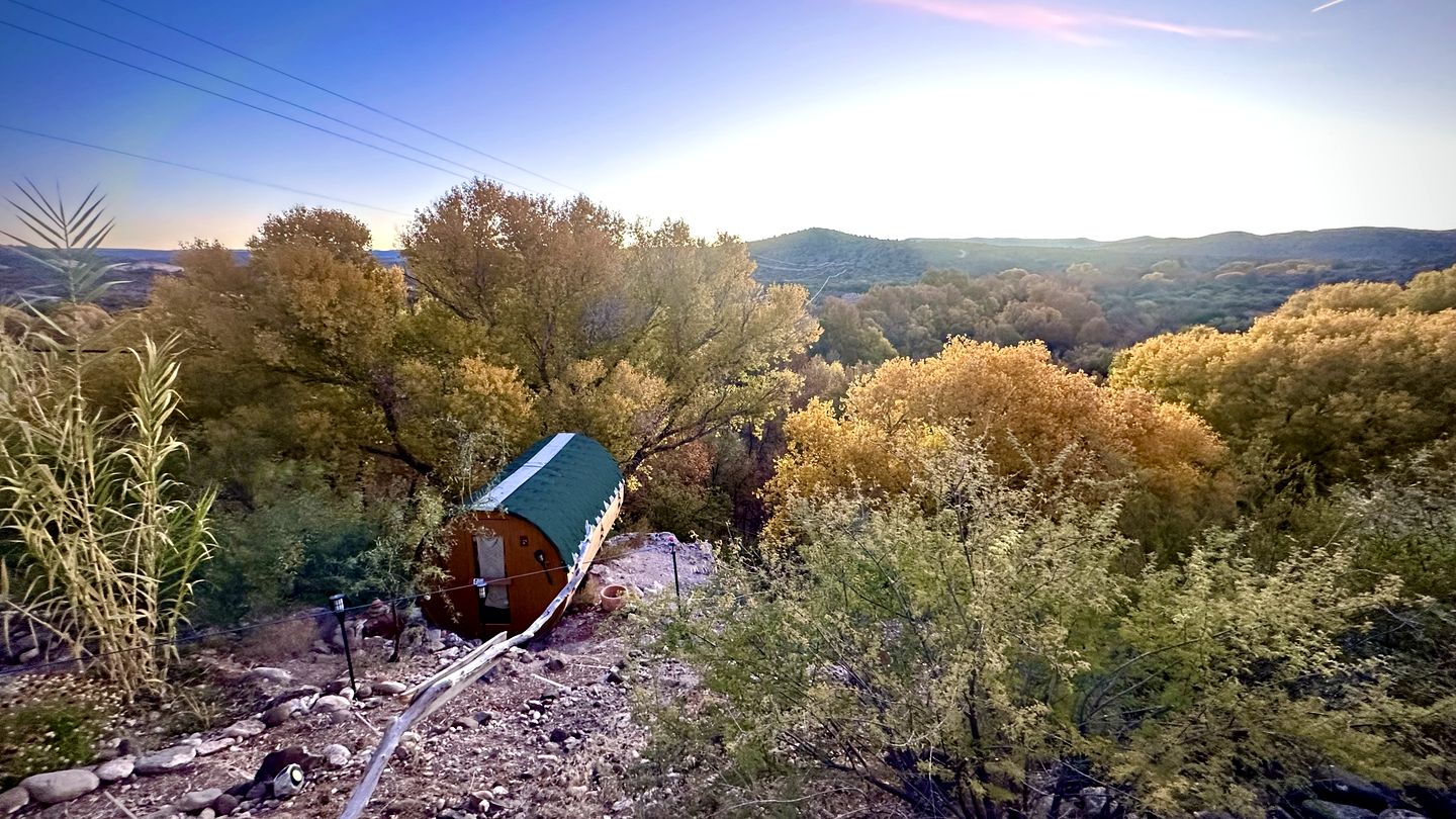 Amazing Unique Barrel Pod with Incredible Views for an Unforgettable Romantic Getaway near Lake Montezuma, Arizona