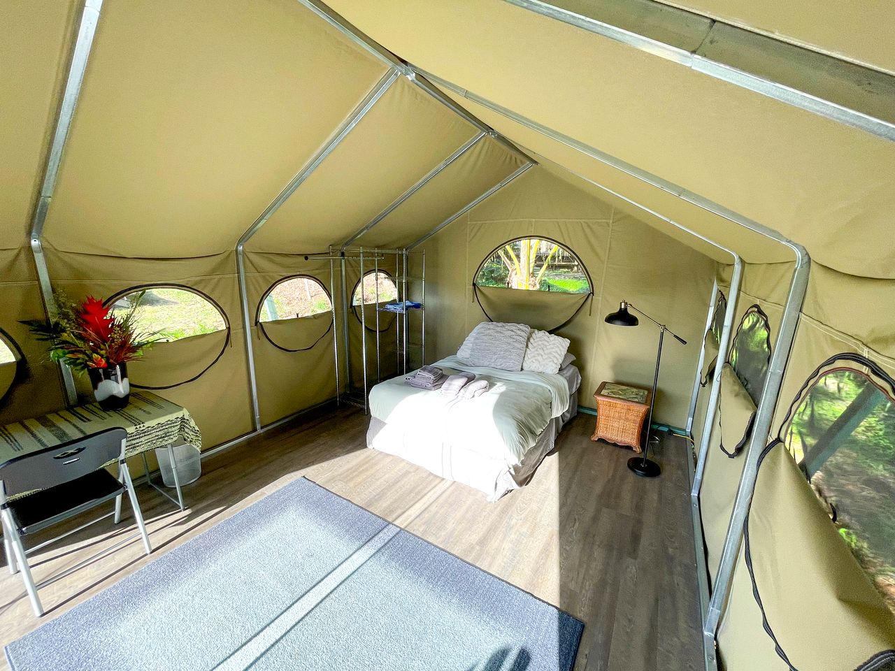 Gorgeous Safari Tent Nestled Between Bamboo Groves and Monkeypod Trees for a Glamping Getaway in Kealakekua, Hawaii