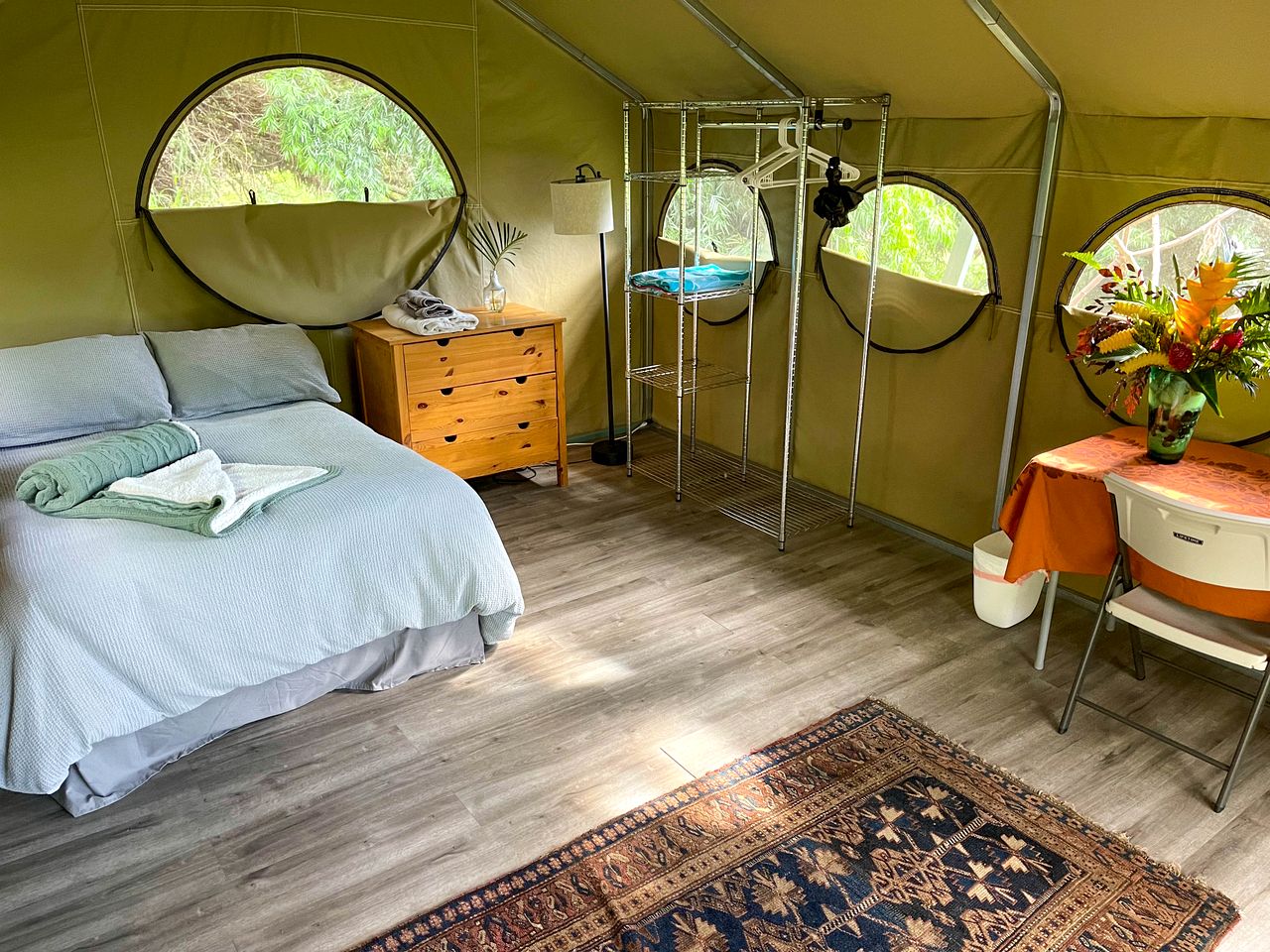 Gorgeous Safari Tent Nestled Between Bamboo Groves and Monkeypod Trees for a Glamping Getaway in Kealakekua, Hawaii